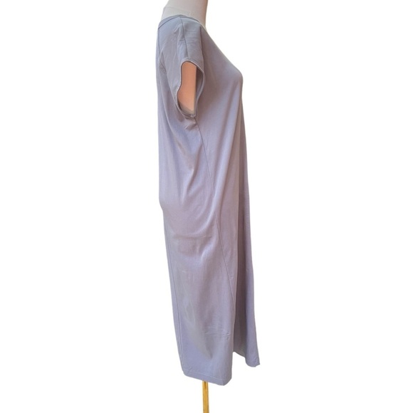 Everlane NWOT Gray Cotton Short Sleeve Midi T-Shirt Dress w/Side Slits Sz. small - Picture 7 of 13
